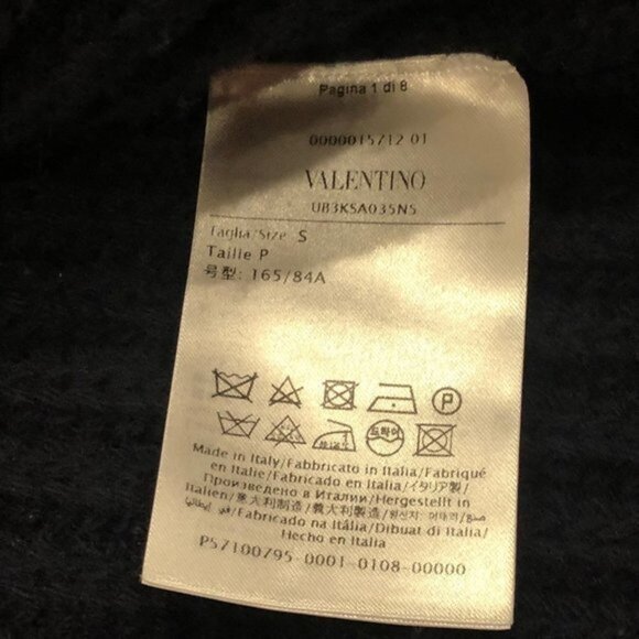 VALENTINO Garavani Floral embroidery cashmere blend poncho sweater in blue - Picture 13 of 16